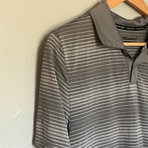Head Gray Striped Performance Polo Shirt – Size Small - Picture 6 of 7